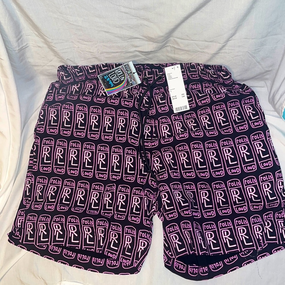 B2SS Rolling loud Black & purple shorts sz mens L NWT